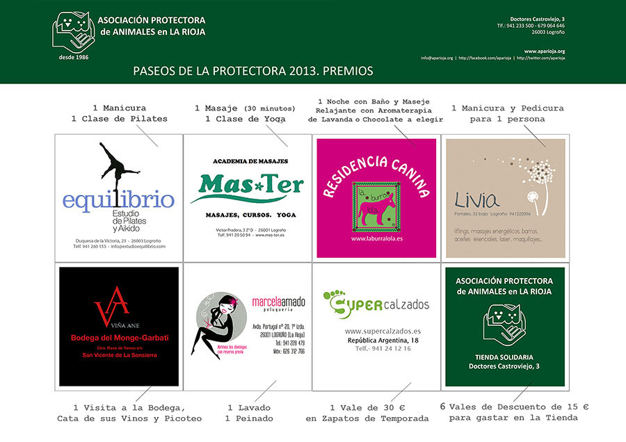 Paseos de la Protectora 2013. Premios