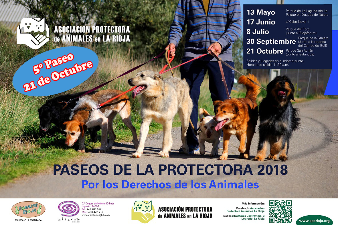 5º PASEO SOLIDARIO POR LOS DERECHOS DE LOS ANIMALES – 21 OCTUBRE 2018